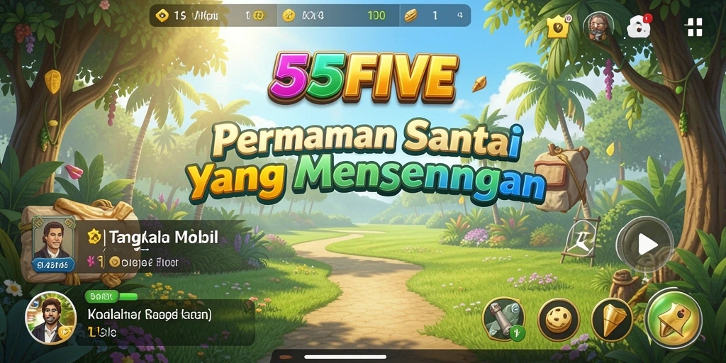 Tangkapan layar gameplay 55FIVE yang menarik dan penuh warna.