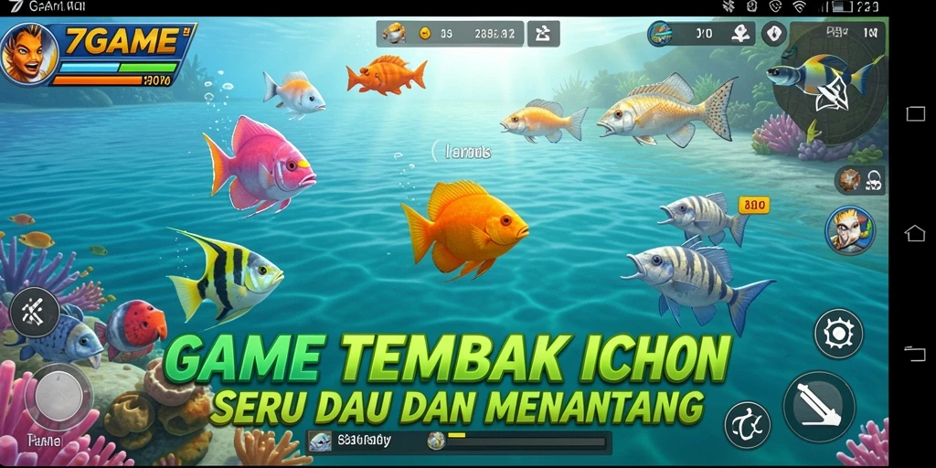 Tampak aksi seru dalam gameplay Tembak Ikan 7GAME.