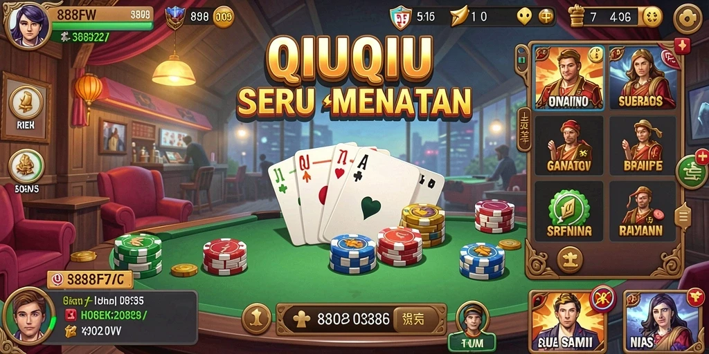 Tampilan menarik dari gameplay QiuQiu di 888FW.