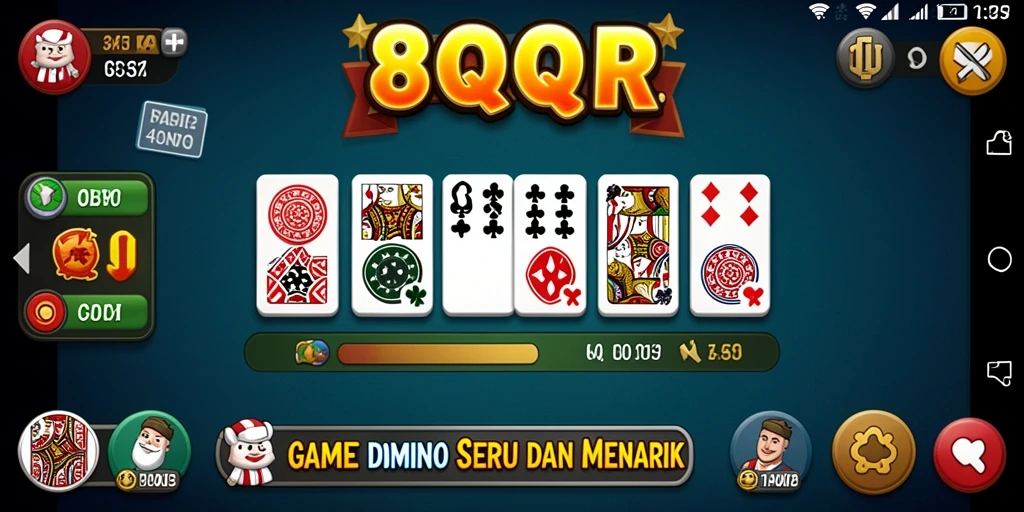 Screenshot gameplay 8QR yang menampilkan aksi seru permainan Domino.