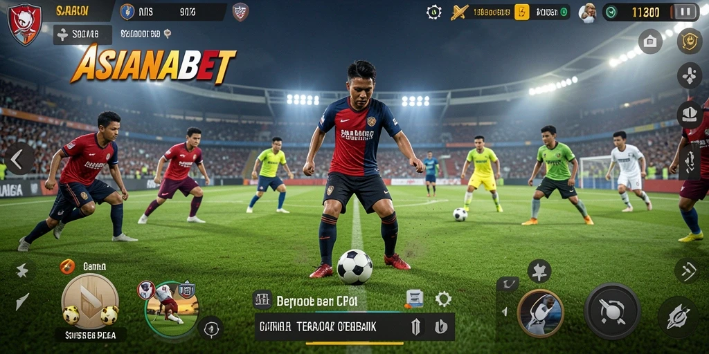 Tampilan gameplay menarik dalam ASIANABET dengan suasana stadion yang hidup.