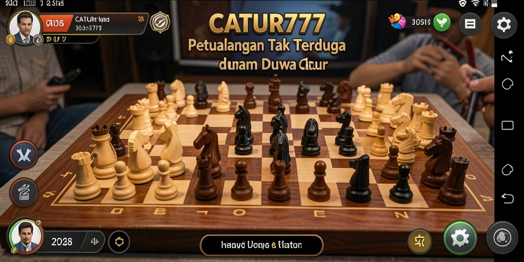 Screenshot menampilkan karakter utama dalam petualangan catur yang mendebarkan.