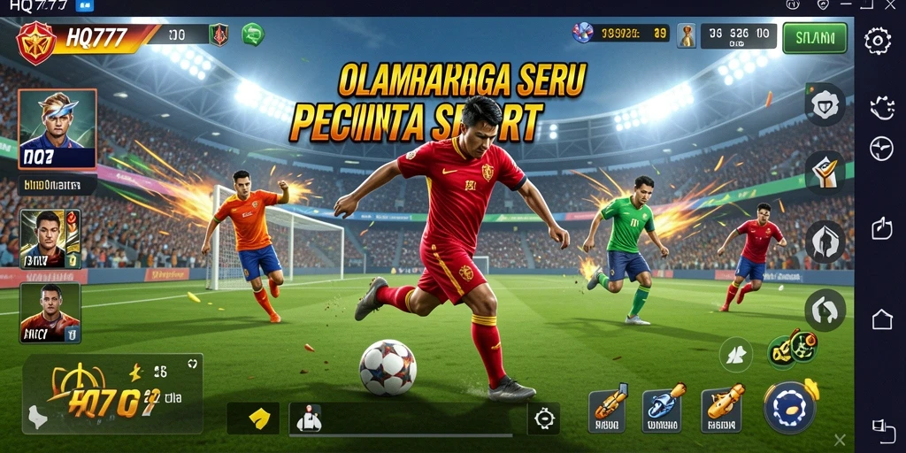Tampilan gameplay HQ777 dengan aksi olahraga yang mendebarkan.