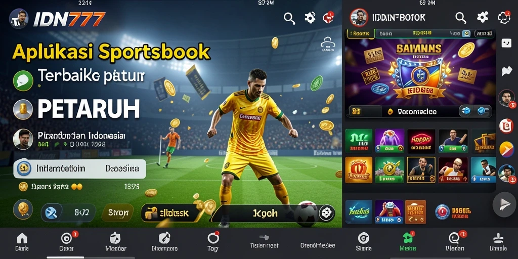 Tampilan gameplay dari aplikasi Sportsbook IDN777 yang menarik.