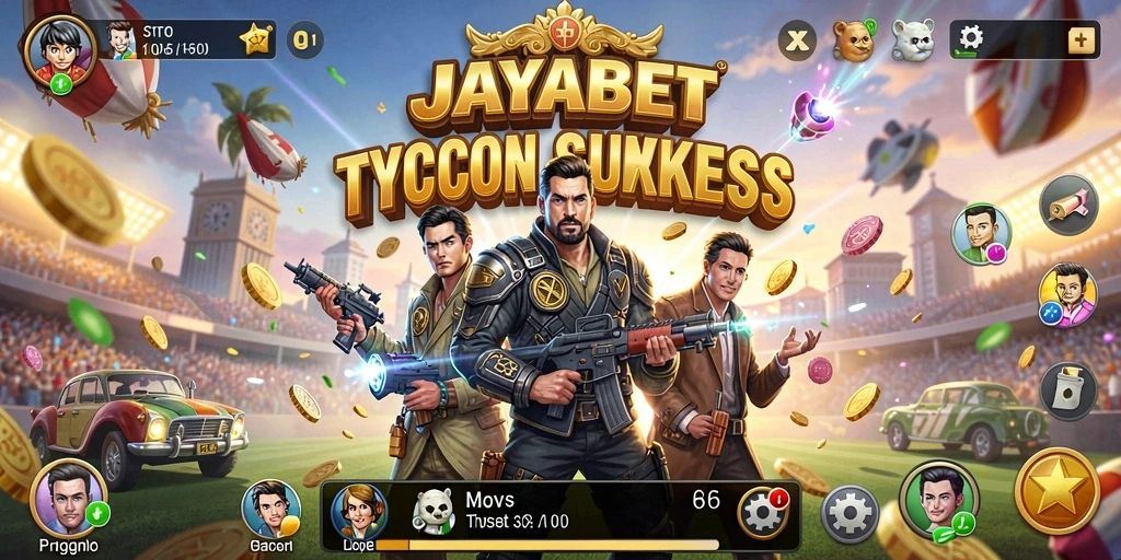 Screenshot JAYABET menampilkan gameplay seru dalam membangun bisnis Tycoon.