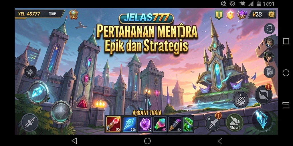 Tampilan gameplay JELAS777 yang menegangkan dalam Tower Defense.