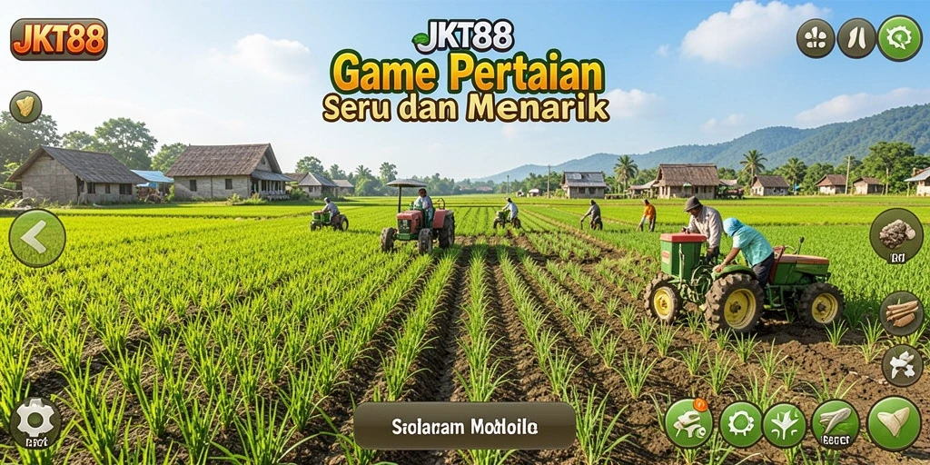 Tampilan gameplay JKT88 yang menarik dengan pertanian yang subur.