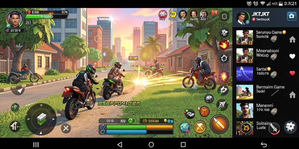 Tangkapan layar utama JKTJKT menampilkan gameplay seru dan interaktif.