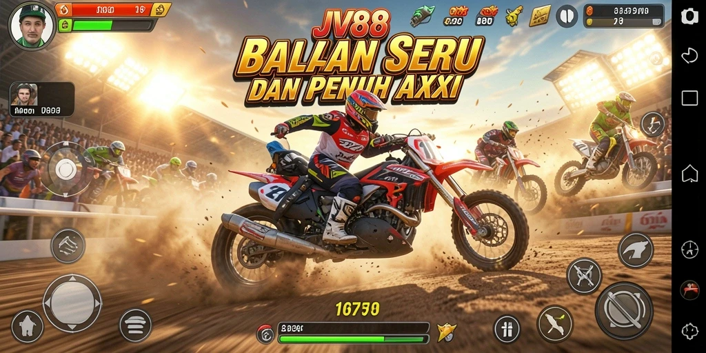 Tampilan menarik dari gameplay Racing JV88 dengan kendaraan yang beraksi.
