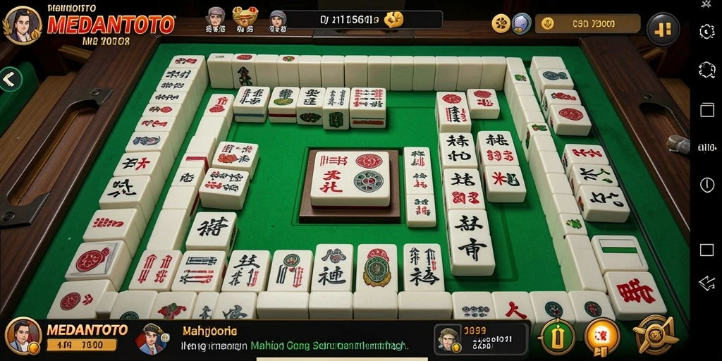 Tampilan utama MEDANTOTO menampilkan gameplay Mahjong yang mendebarkan.