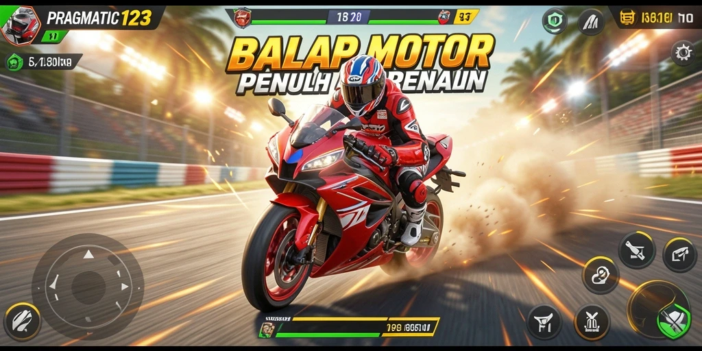 Screenshot gameplay PRAGMATIC123 menampilkan aksi balap yang intens.