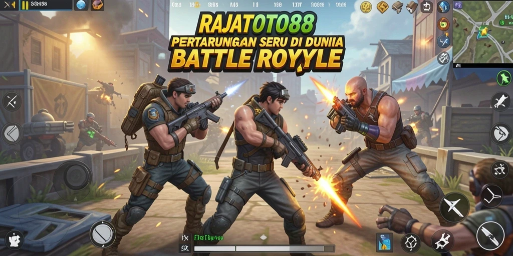 Tangkapan layar aksi mendebarkan dari gameplay Battle Royale RAJATOTO88.