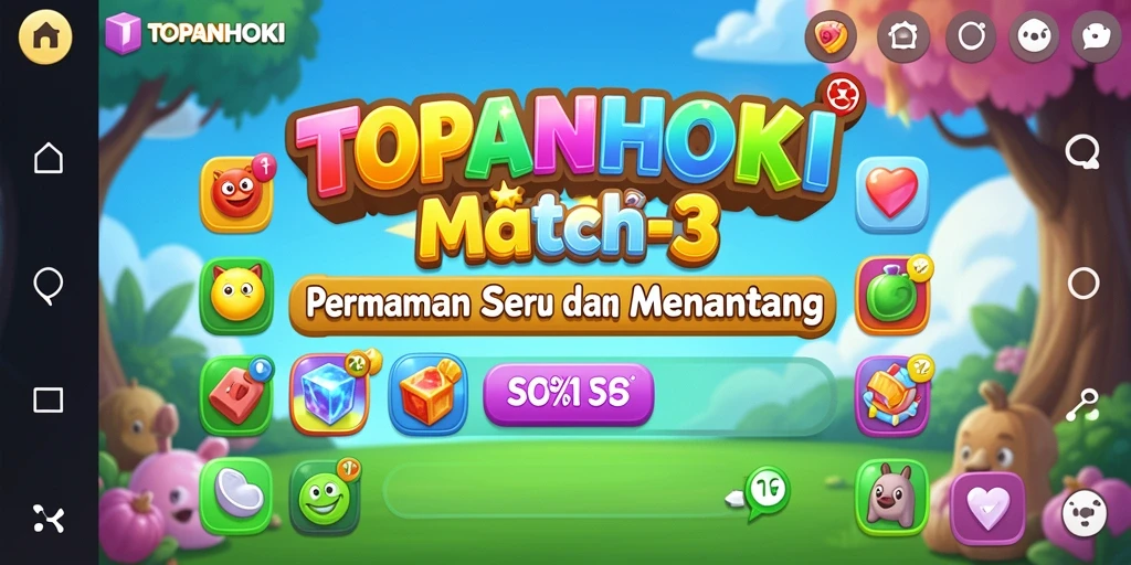 Tampilan gameplay seru dari TOPANHOKI dengan kombinasi permata.